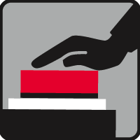 [Translate to Romania:] Frecați buretele umed (partea neagră) de mai multe ori peste piatra de curățat.