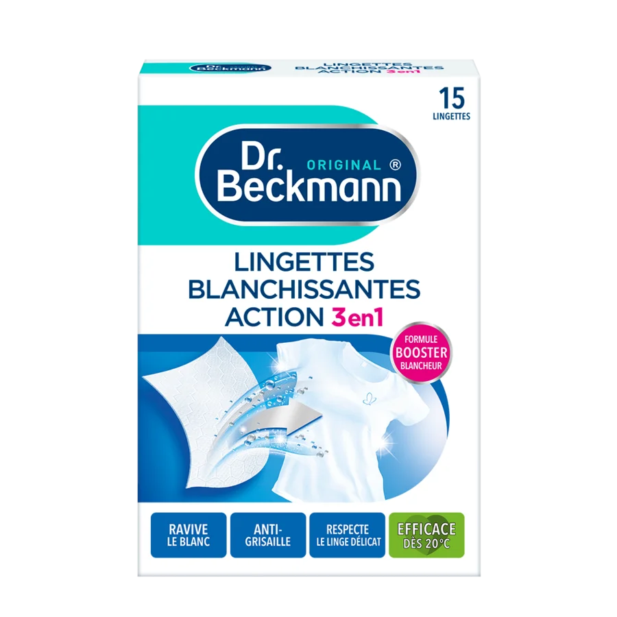 Lingettes Blanchissantes Action 3en1