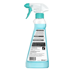 Čistilo za hladilnike in mikrovalovne pečice – Razpršilna steklenica s turkiznim sprožilcem in pokrovom, 250ml.