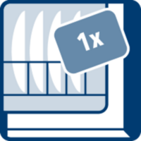 [Translate to Sweden:] Fyll maskinen som vanligt. Lägg 1 kapsel utan innerförpackning i botten av diskmaskinen. Lägg rengöringsmedlet i huvudfacket.