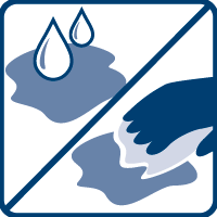 [Translate to German:] Verschmutze Stelle und Seife gut mit Wasser anfeuchten.