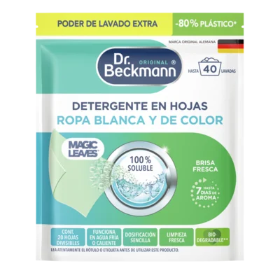Detergente en Hojas para Ropa Blanca y de Color