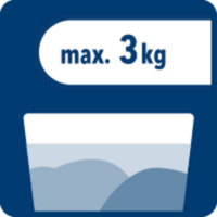 Bis zu 3 kg verfärbte Wäsche einfüllen.