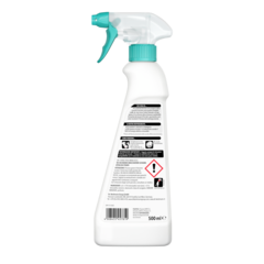 Smacchiatore Schiuma Attiva Oxi-Power – Flacone spray bianco con grilletto e tappo turchese, capacità 500ml, etichetta nera.