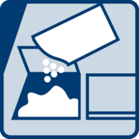 [Translate to Poland:] Dopiero po 15 minutach wlać zawartość saszetki do głównej komory szuflady na detergenty, a następnie natychmiast dolać 1–2 litrów wody. (Pralki ładowane od góry: wlać bezpośrednio do bębna)