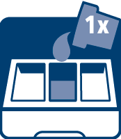 [Translate to Lithuania:] Į švarų audiniųminkštiklio skyrių įpilkite 1 dozatorių(35 ml).