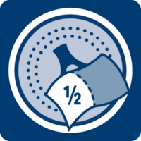 [Translate to Lithuania:] Į tuščią būgną įdėkite 1/2 lapelio. Skalbiklį naudokite kaip įprastai. Sudėkite skalbinius ir paleiskite įprastą ciklą.