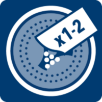 Placér 1-2 udpakkede tabs i tromlen.