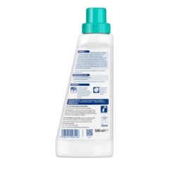 Geruchsentferner – Weiße Kunststoffflasche mit türkisfarbenem Deckel, 500 ml, deutsches Etikett mit blauen Bereichen und Barcode.