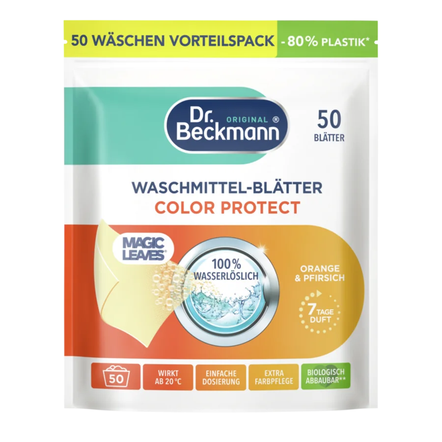 Waschmittel-Blätter Color Protect Orange & Pfirsich