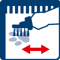 Work lightly into the fabric. Do not soak. Leave to work for 3 minutes.