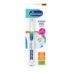 Bút Tẩy Vết Bẩn Quần Áo Cấp Tốc – Bút lông trắng với nắp và dải xanh ngọc, 9ml chất tẩy vết trong vỉ nhựa trong suốt.-small