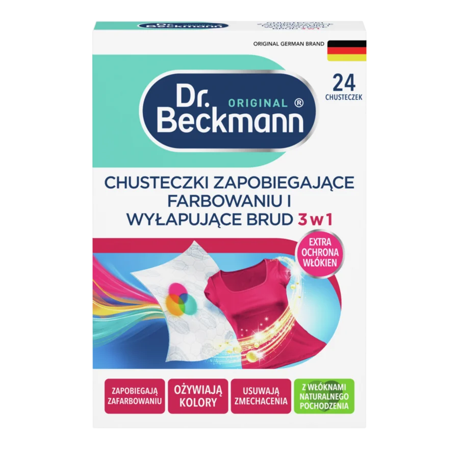 Chusteczki zapobiegające farbowaniu i wyłapujące brud 3 w 1