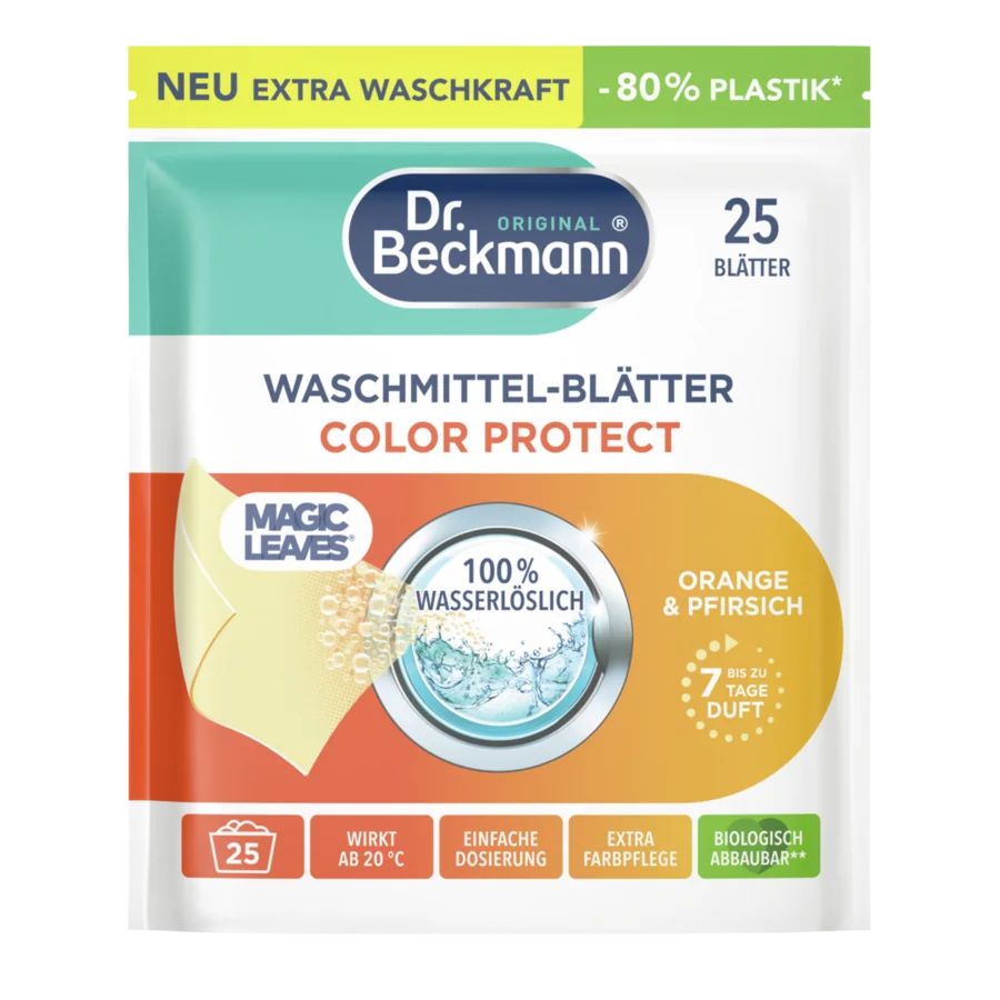 Waschmittel-Blätter Color Protect Orange & Pfirsich