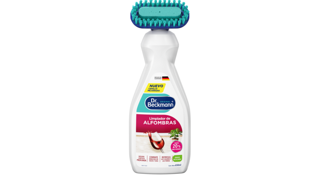 Botella de Limpiador de Alfombras Dr.&nbsp;Beckmann con cepillo integrado, 650ml, producto alemán nuevo.