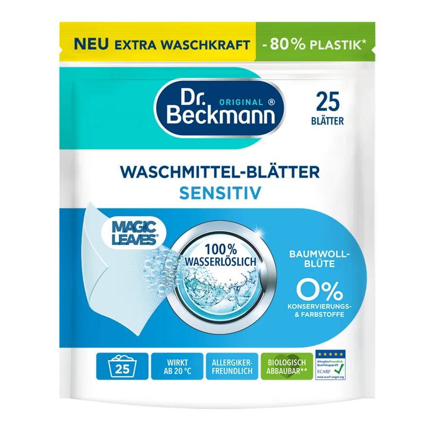 Waschmittel-Blätter Sensitiv Baumwollblüte