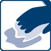 [Translate to New Zealand:] Dab: Dab with a damp cloth to remove any excess solution.