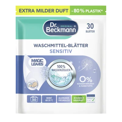Waschmittel-Blätter Sensitiv Baumwollblüte