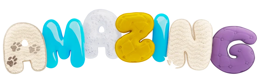 Decoratieve 3D-letters die een krachtig promotioneel claimwoord vormen, gestileerd in kleurrijke texturen om enthousiasme en impact te benadrukken.