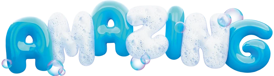 Decorative 3D lettering forming a bold promotional claim word, styled in colorful textures to emphasize excitement and impact.